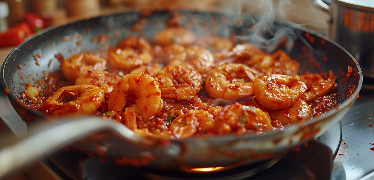 gebakken garnaal met sambal - udang pedis