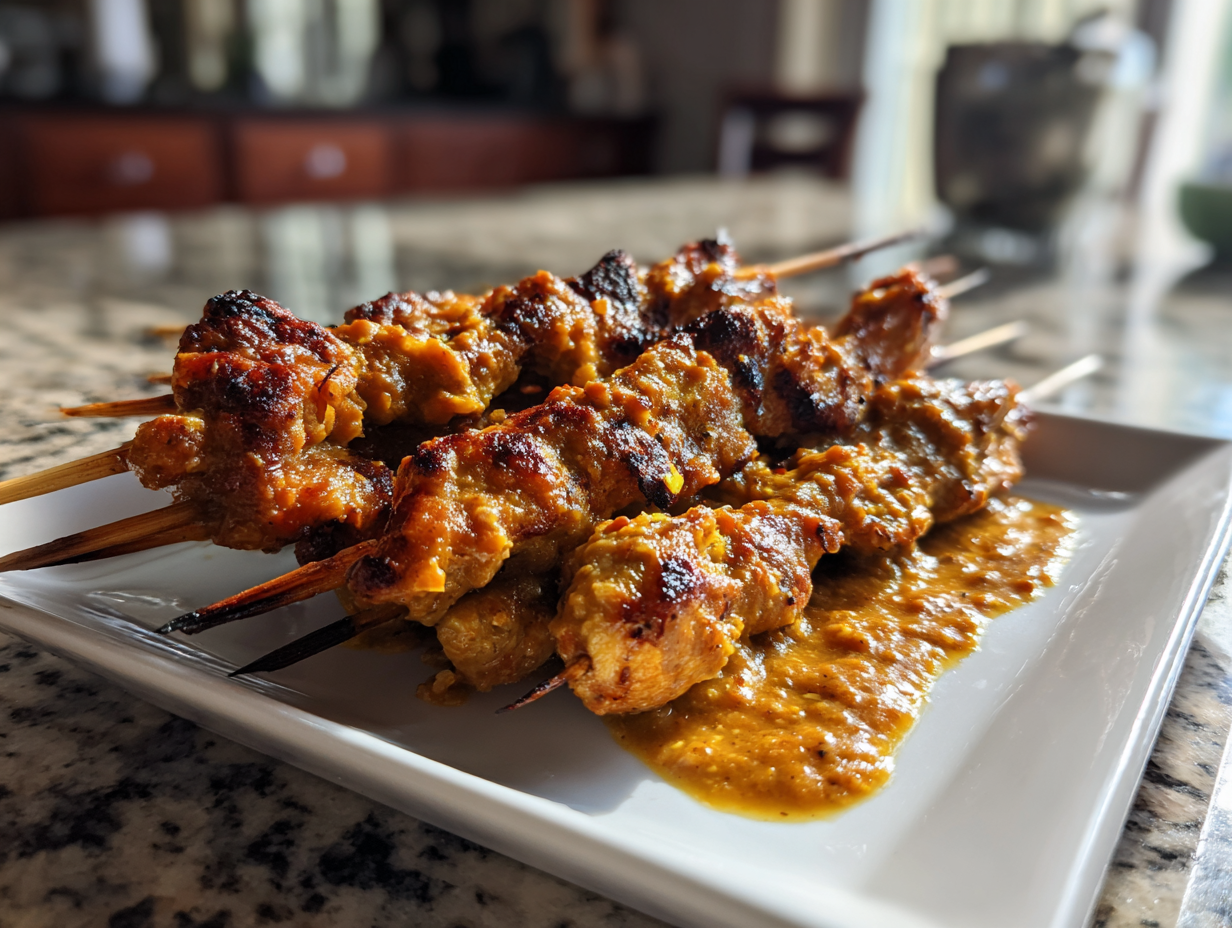 sata ayam van oma met lekkere satesaus en oma sambal